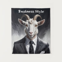 Lustige Tierchef-Surreal-Goat-Figur im Anzug