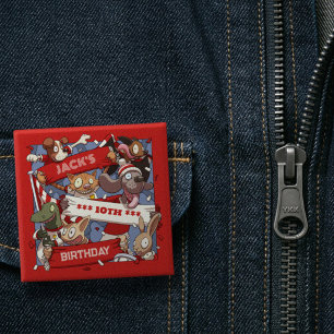 Lustige Tiere Geburtstag Alter Sportfans Cartoon Button
