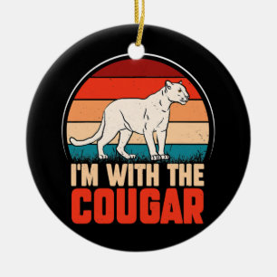 Lustige Tiergrafik Ich bin bei der Puma Keramik Ornament