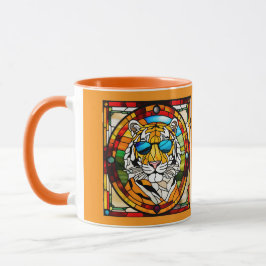 Lustige Tigerglasmalerei-Kaffeetasse Tasse