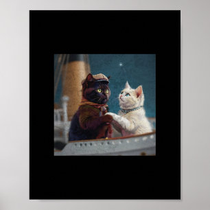 Lustige Titanic-Film-Katzen-Meme-Rms-Kreuzfahrtsch Poster