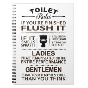 Lustige Toilettenregeln Badezimmer Humor Notizblock