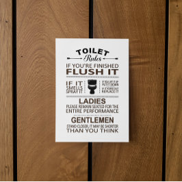 Lustige Toilettenregeln Badezimmer WC Humor Postkarte