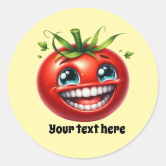 Lustige Tomatenverkäufer anpassbar Runder Aufkleber