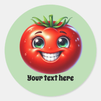 Lustige Tomatenverkäufer anpassbar Runder Aufkleber