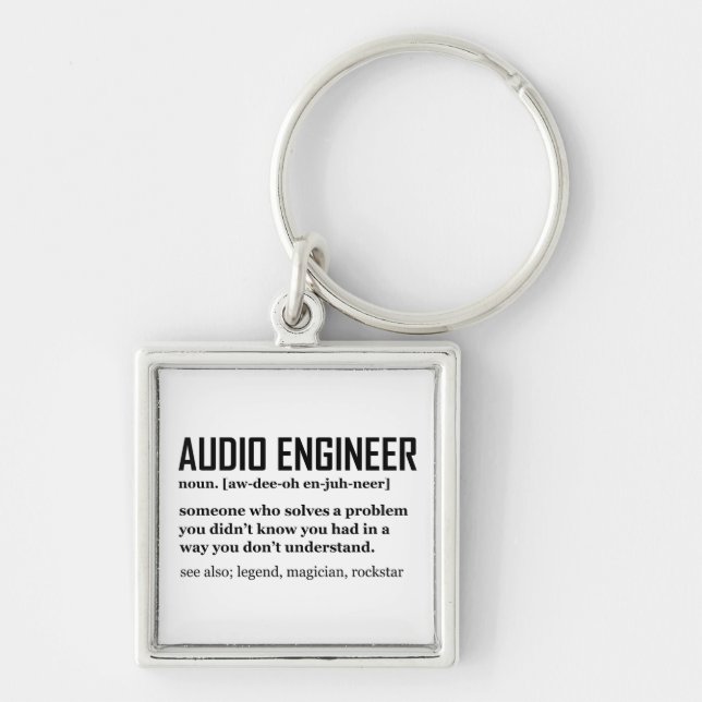 Lustige Tontechniker Audio-Engineering-Definition Schlüsselanhänger (Vorne)