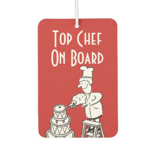 Lustige Top Chef Cartoon Autolufterfrischer