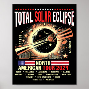 Lustige totale Sonnenfinsternis Nordamerika Poster