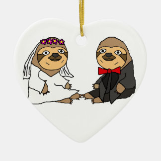 Lustige Trägheits-Braut-und Bräutigam-Hochzeit Keramik Ornament