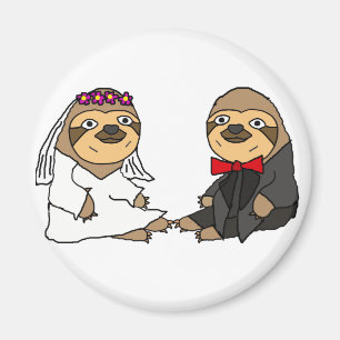 Lustige Trägheits-Braut-und Bräutigam-Hochzeit Magnet