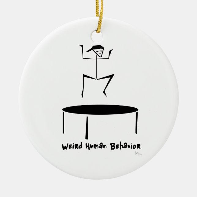 Lustige Trampoline-Weihnachtsverzierung Keramikornament (Vorne)