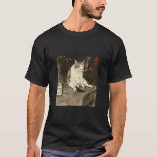 Lustige traurige Katze raucht Meme Sumi-e japanisc T-Shirt