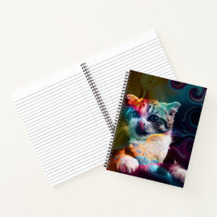 LUSTIGE TRENDIGE FARBENFROHE KATZENKUNST NOTIZBUCH