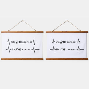 Lustige Trennung zum Wiederverbinden Minimalistisc Wandteppich Mit Holzrahmen