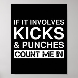 Lustige Tritte und Schläge Kickboxen Poster