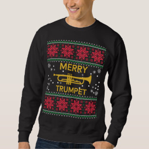 Lustige Trompete-hässliche Weihnachtsstrickjacke Sweatshirt