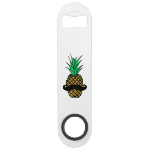 Lustige tropische Ananas mit dem Schnurrbart Speedflaschenöffner