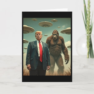 Lustige Trump Bigfoot Ufo Alien Begegnung Uap Freu Karte
