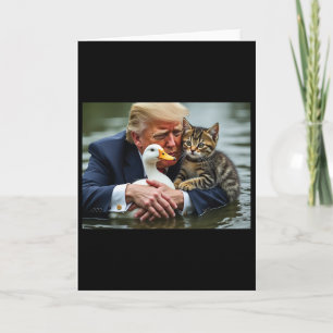 Lustige Trump Katze und Ente Memes Weihnachten Hal Karte