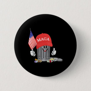 Lustige Trump Mega Cartoon Mülltonne Amerikanische Button