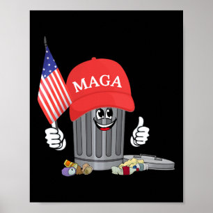 Lustige Trump Mega Cartoon Mülltonne Amerikanische Poster