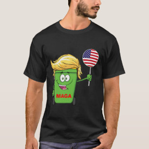 Lustige Trump Mega Cartoon Mülltonne Amerikanische T-Shirt