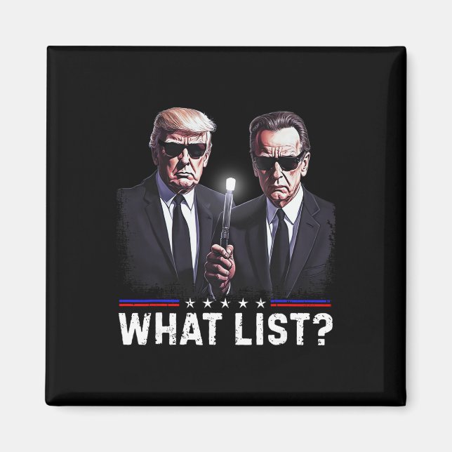 Lustige Trump Was Liste  Magnet (Vorne)
