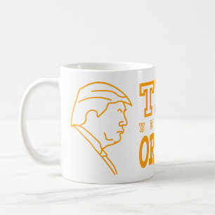 Lustige Trumpf-Hochschulorangemen-athletische Kaffeetasse