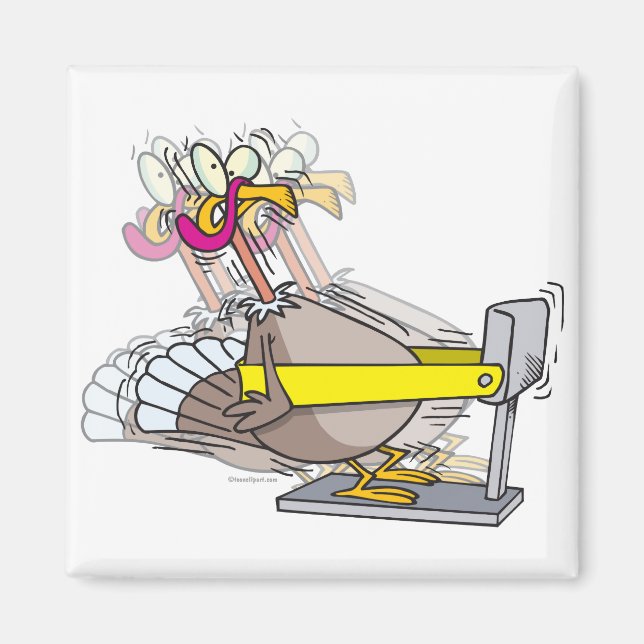 lustige Truthahn-Erntedank-Diät Cartoon Magnet (Vorne)