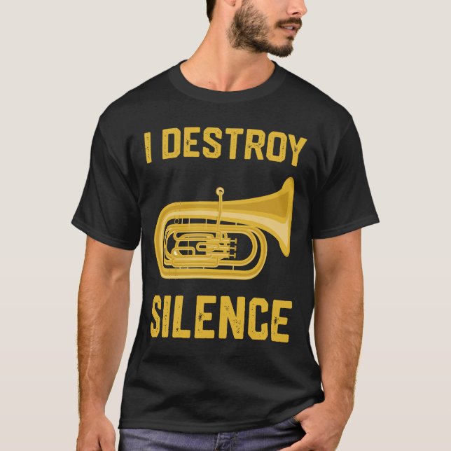 Lustige Tuba-Shirts - Tuba-Spieler-marschierendes T-Shirt (Vorderseite)