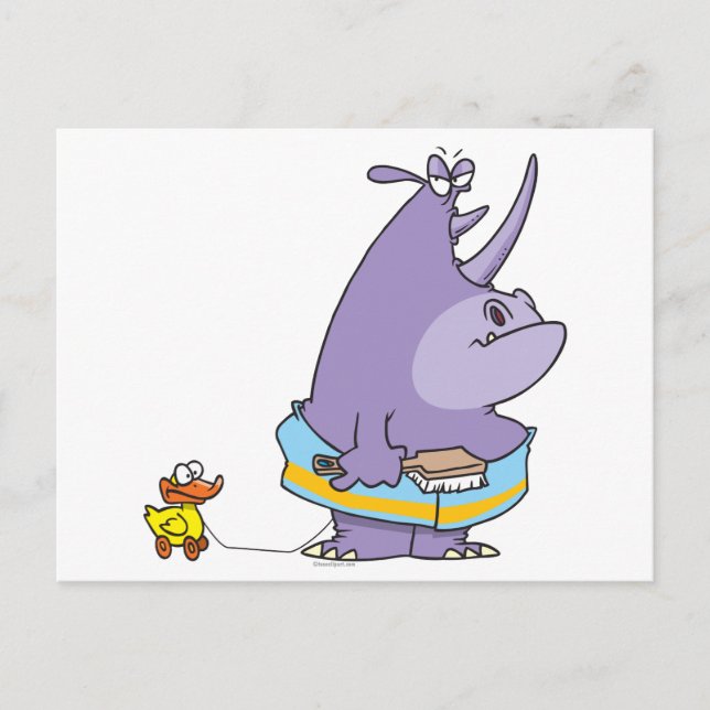 lustige Tube Tubby Zeit Rhino Cartoon Postkarte (Vorderseite)