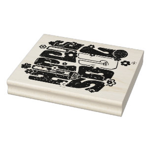 Lustige Typografie - HIPPIE SEELE 1 Gummistempel