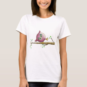 Lustige u. niedliche Eule auf einer Niederlassung T-Shirt