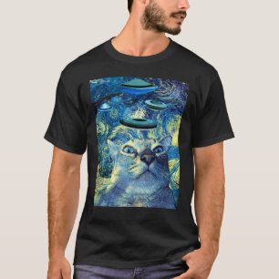 lustige UFO-Katze T-Shirt
