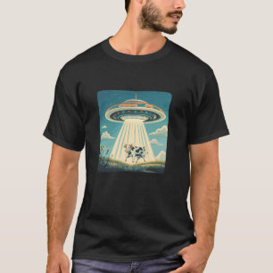 Lustige UFO- und Kuh-Kombination für galaktischen T-Shirt