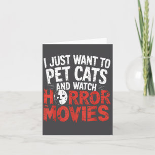 Lustige Uhr Horrorfilm Fan - Halloween Katzenliebh Karte