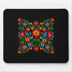Lustige ukrainische Stickerei Traditionelle Blumen Mousepad
