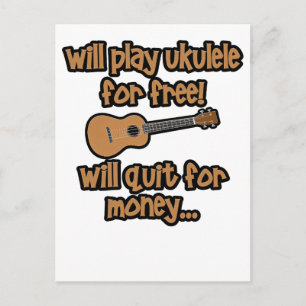 Lustige Ukulele Postkarte
