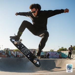 Lustige Umarme die Darkslide Weiße Sterne Skateboard