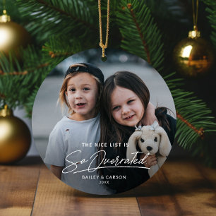 Lustige Unartige Die Schöne Liste Foto Weihnachten Keramik Ornament