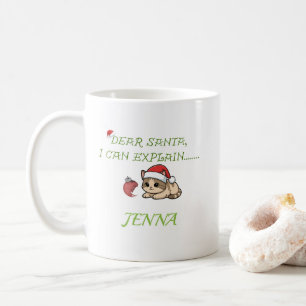 Lustige unartige Katze Weihnachten Kaffeetasse