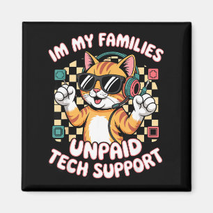 Lustige unbezahlte technische PC-Support orange Ta Magnet