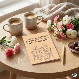 Lustige unbezahlte Therapeutin Galentine's Day bes Dankeskarte
