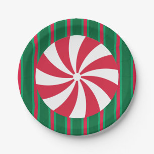 Lustige und Fancy Weihnachts-Pfefferminzbonbons Pappteller