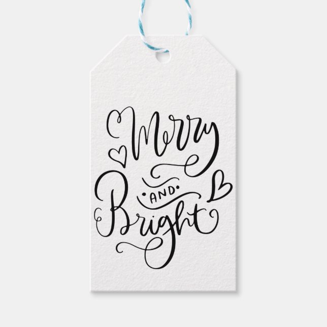 Lustige und helle Script Typografie Urlaub Geschenkanhänger (Vorderseite)