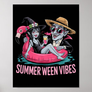 Lustige und Hexen schweben Halloween Sommer Ween P Poster