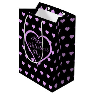 Lustige und kokette rosa Herzen zum Valentinstag Mittlere Geschenktüte