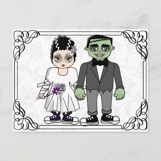 lustige und niedliche Einladung zur Hochzeit (Vorderseite)