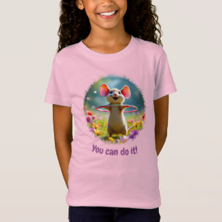 Lustige und niedliche Maus mit Hula-Hoop-Reifen, i T-Shirt
