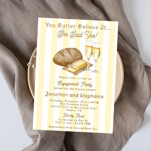 Lustige und süße Brot-und-Butter Verlobungsfeier Einladung